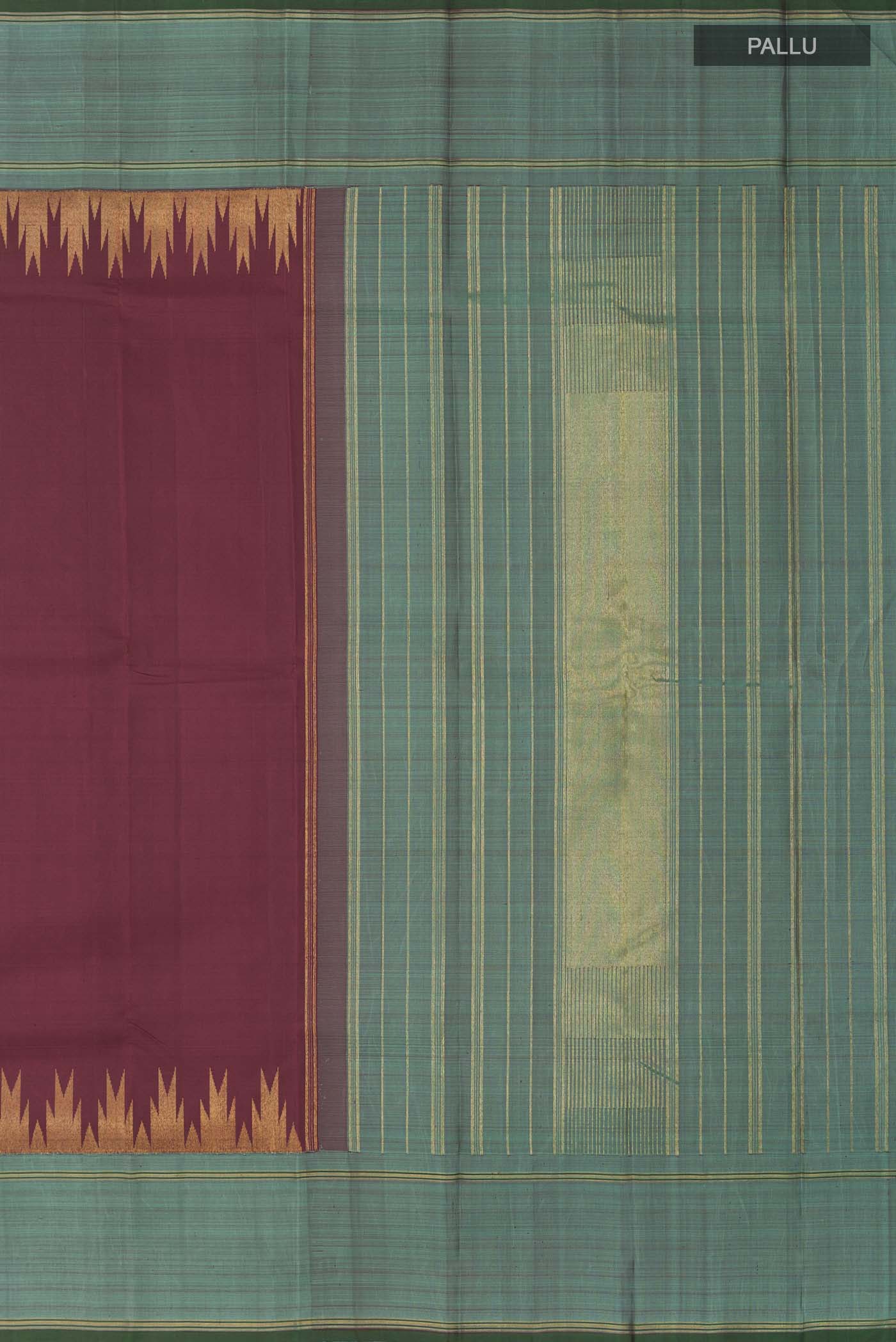 Maroon Kanchipuram Silk Saree - Image 7
