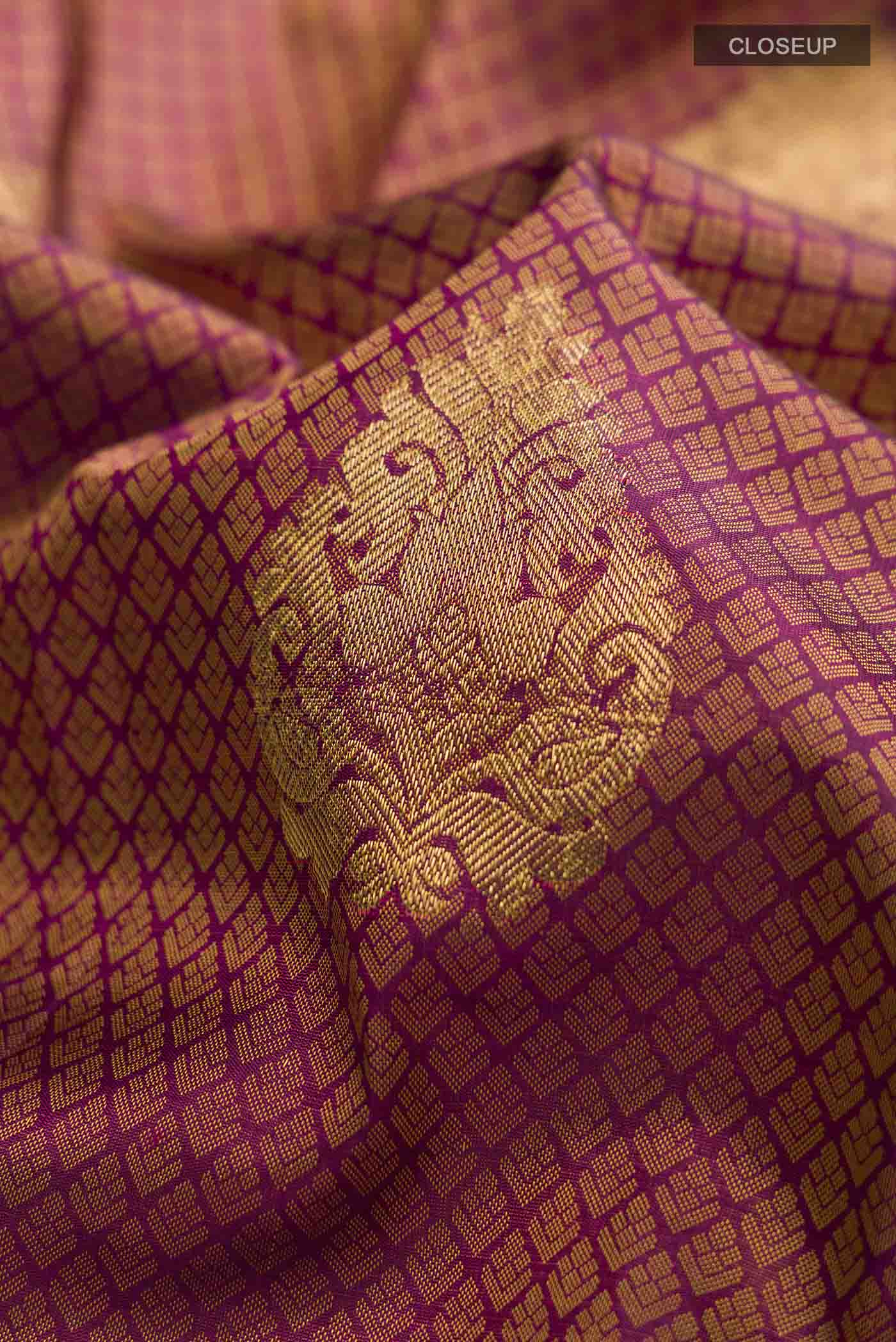 Magenta Kanjivaram Silk Saree - Image 2