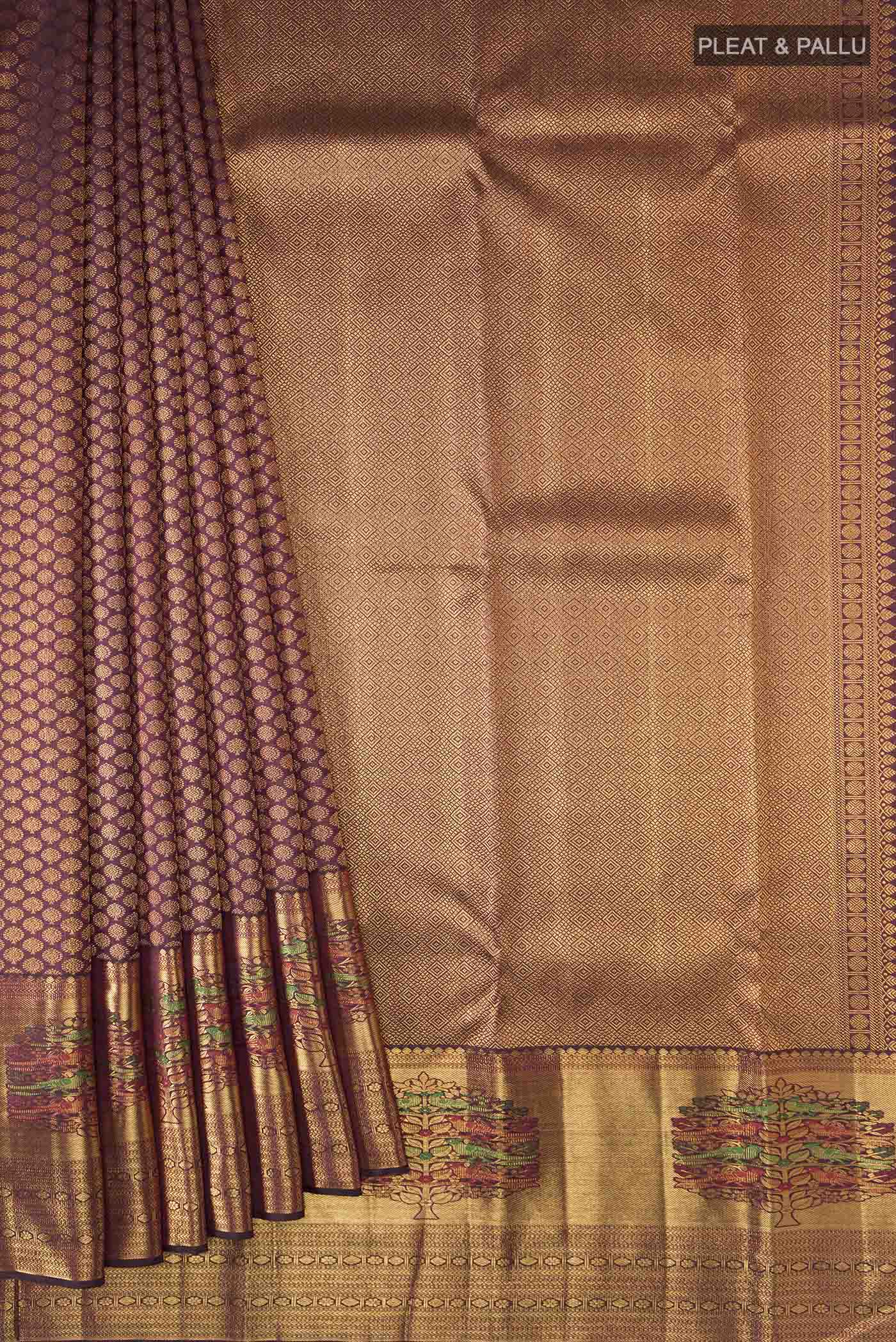 Coffee Brown Kanchipuram Silk Saree - Image 4