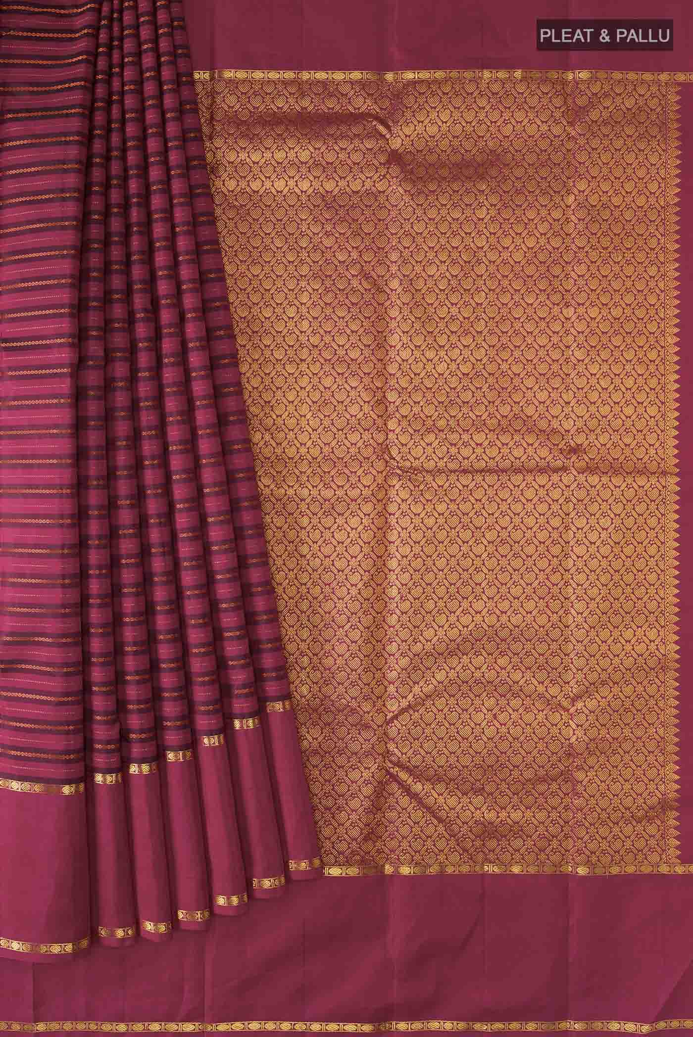 Maroon Kanchipuram Silk Saree - Image 4