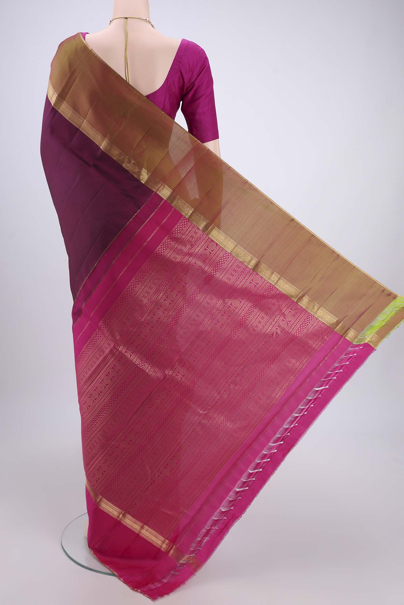 Maroon Kanchipuram Silk Saree - Image 3