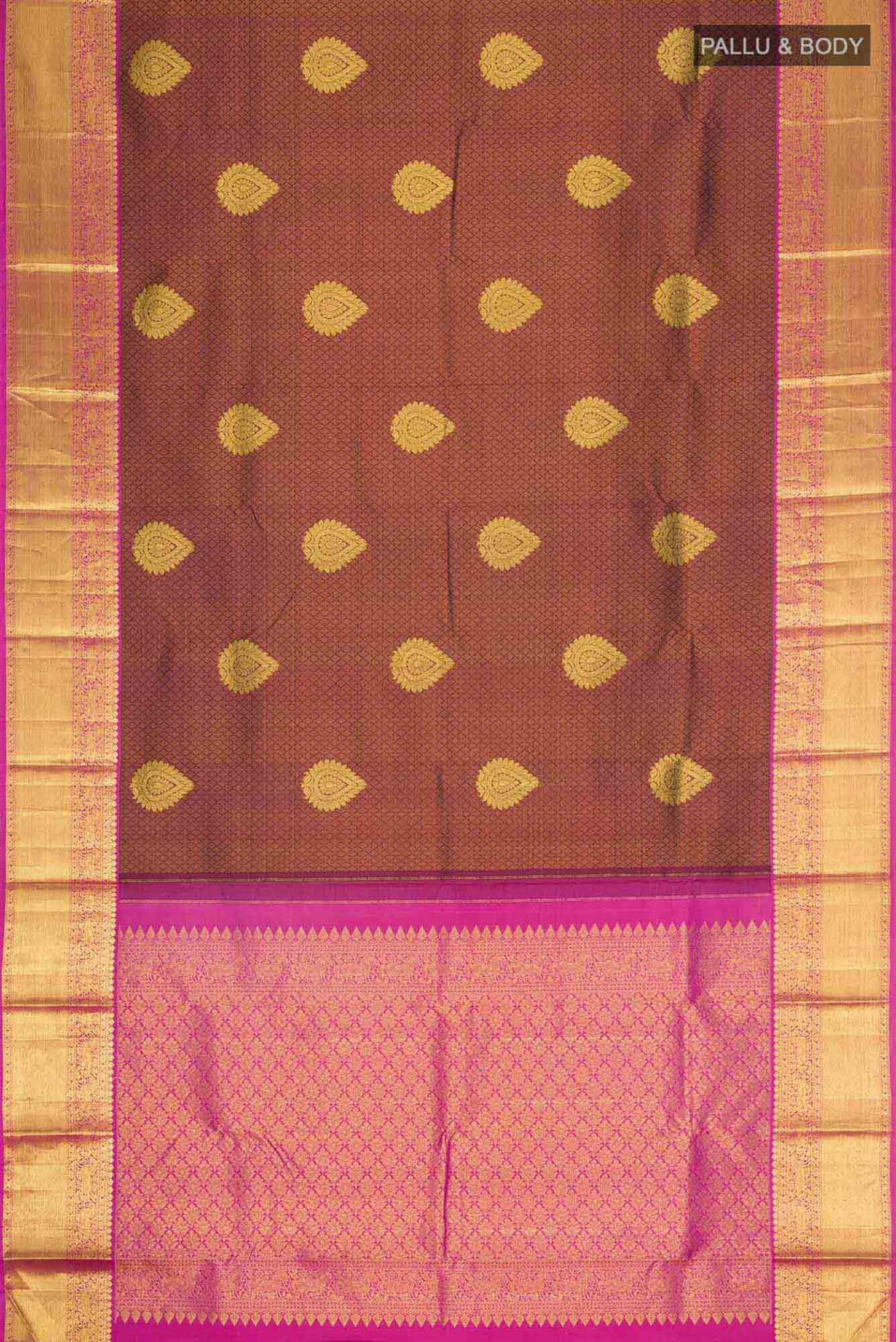 Maroon Kanjivaram Silk Saree - Image 4