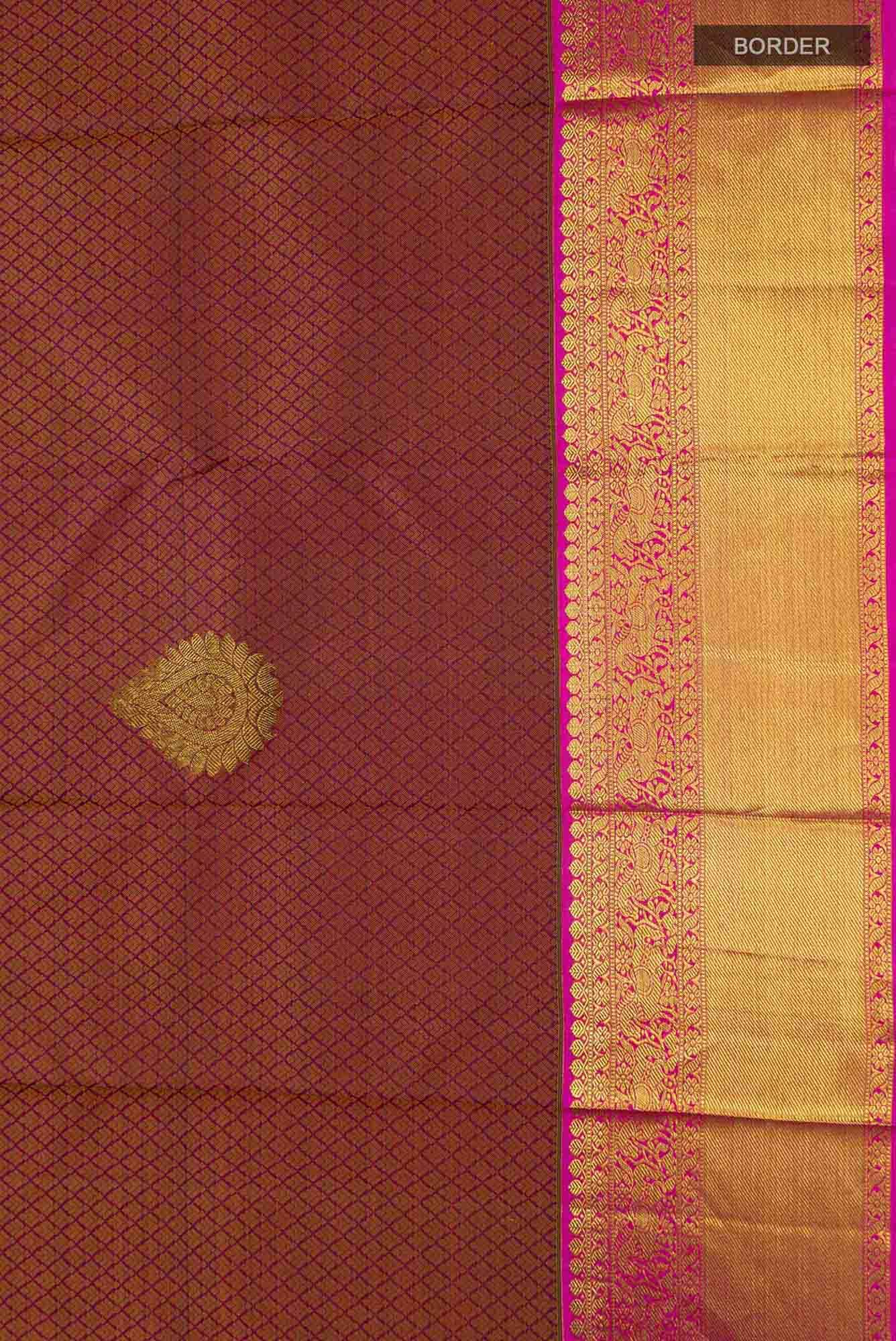 Maroon Kanjivaram Silk Saree - Image 5