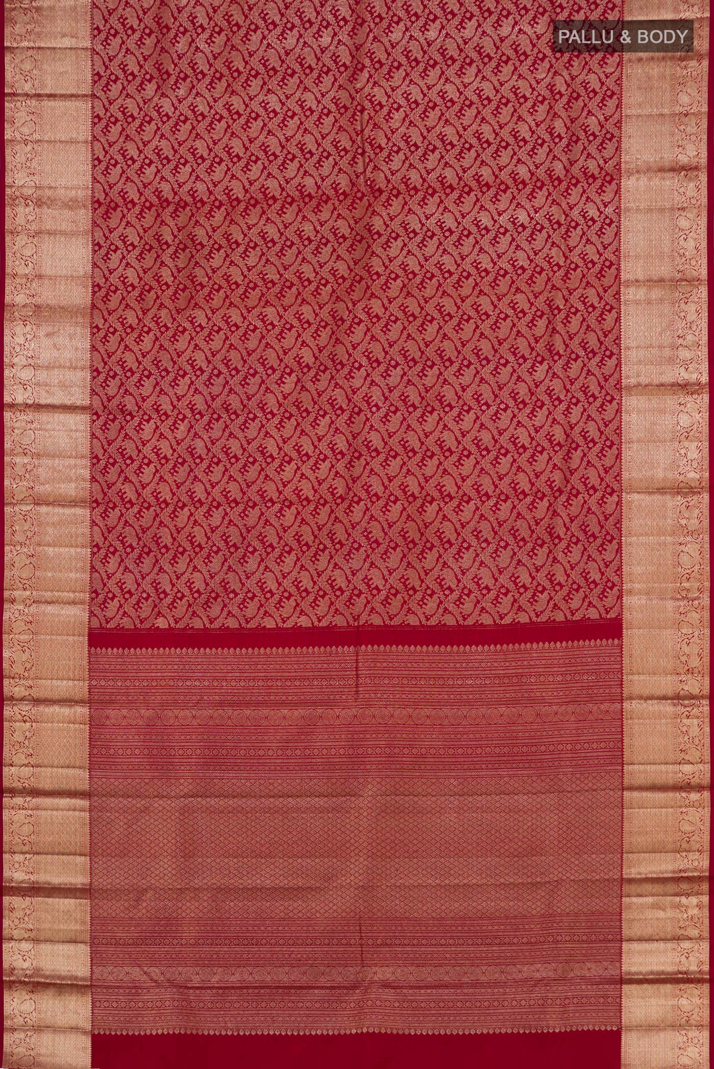 Maroon Kanchipuram Silk Saree - Image 5