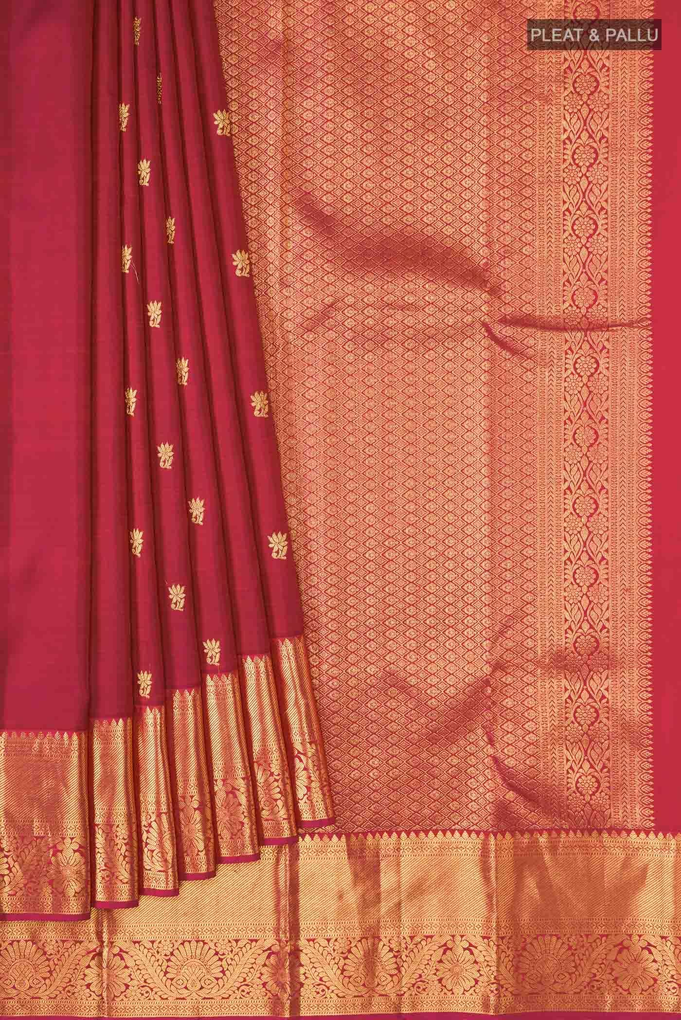 Maroon Kanchipuram Silk Saree - Image 2