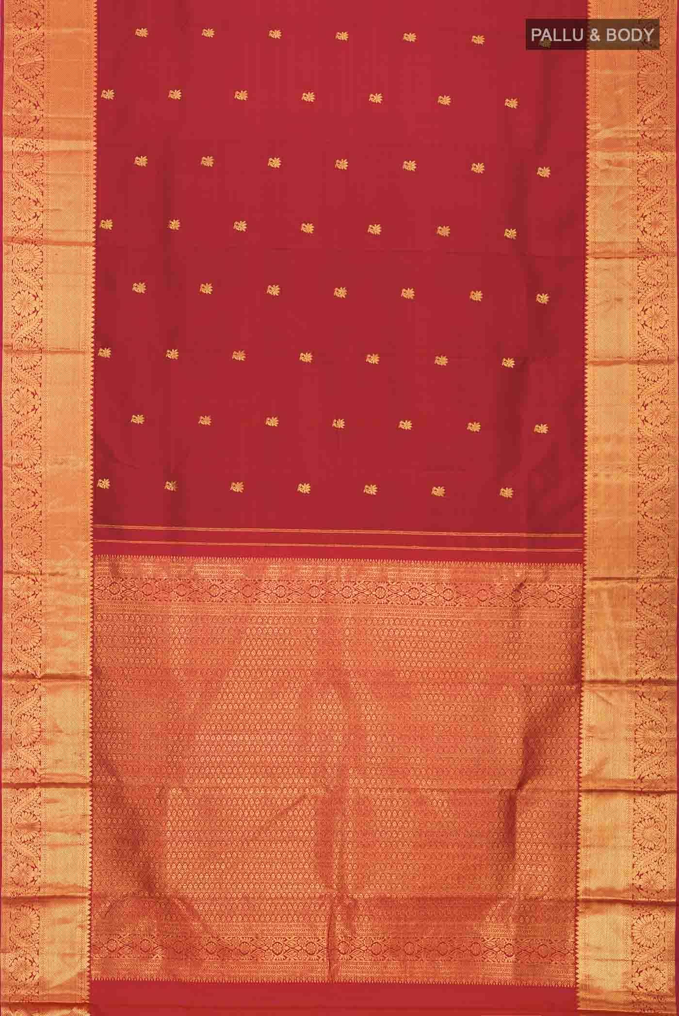 Maroon Kanchipuram Silk Saree - Image 4