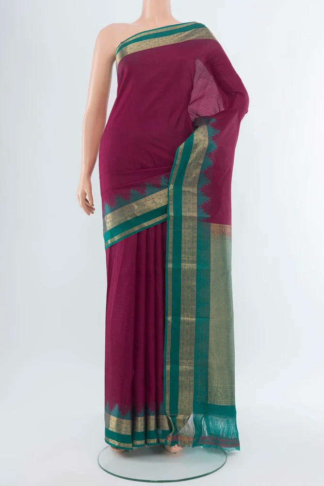 Maroon Kanchipuram Silk Saree