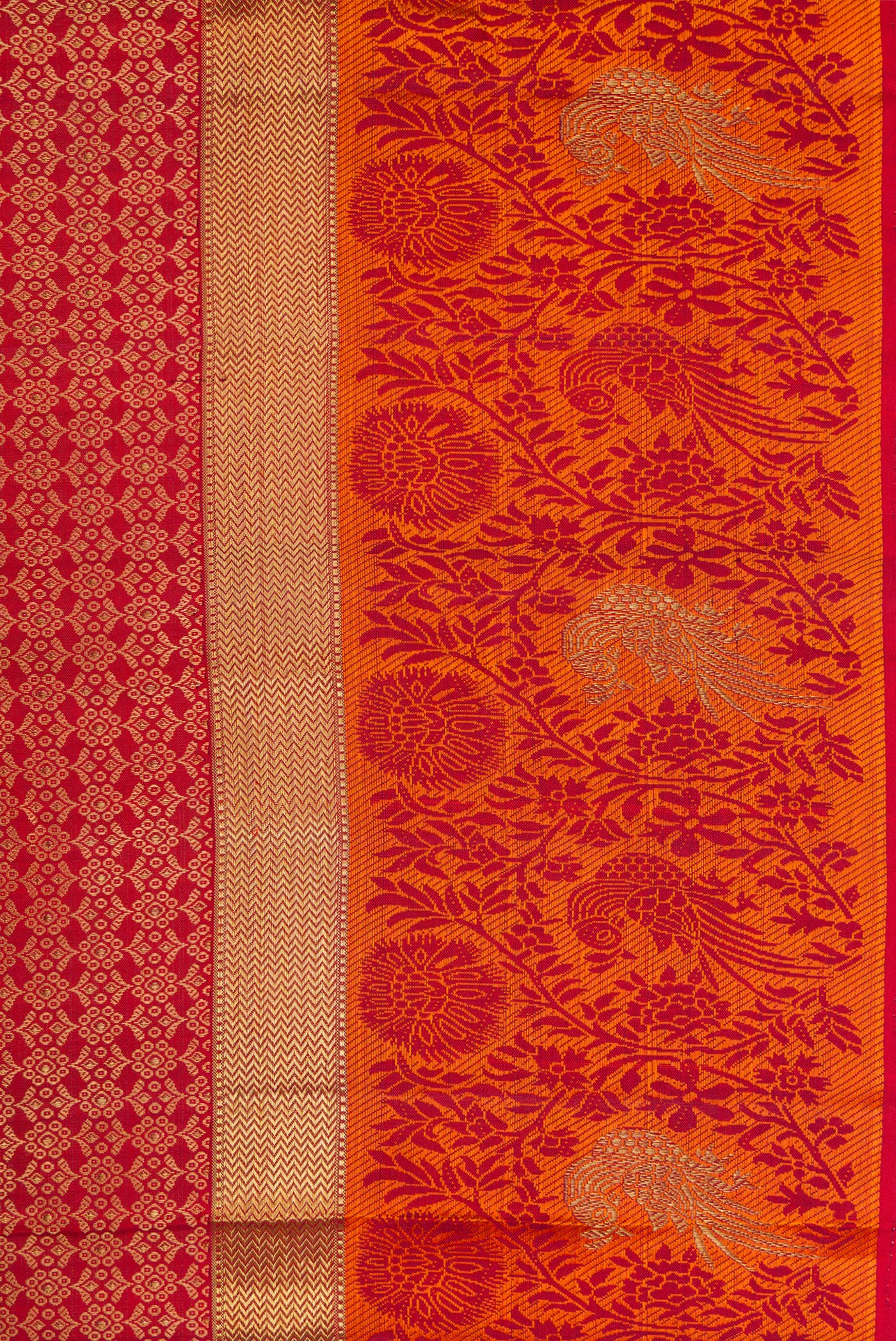 Pure Silk Pure Zari Maroon Kanchipuram Saree - Image 3