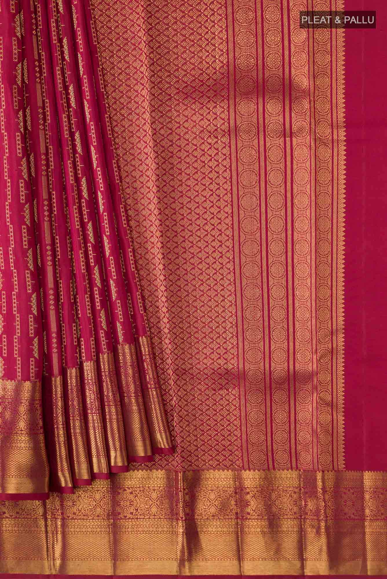 Maroon Kanchipuram Silk Saree - Image 2
