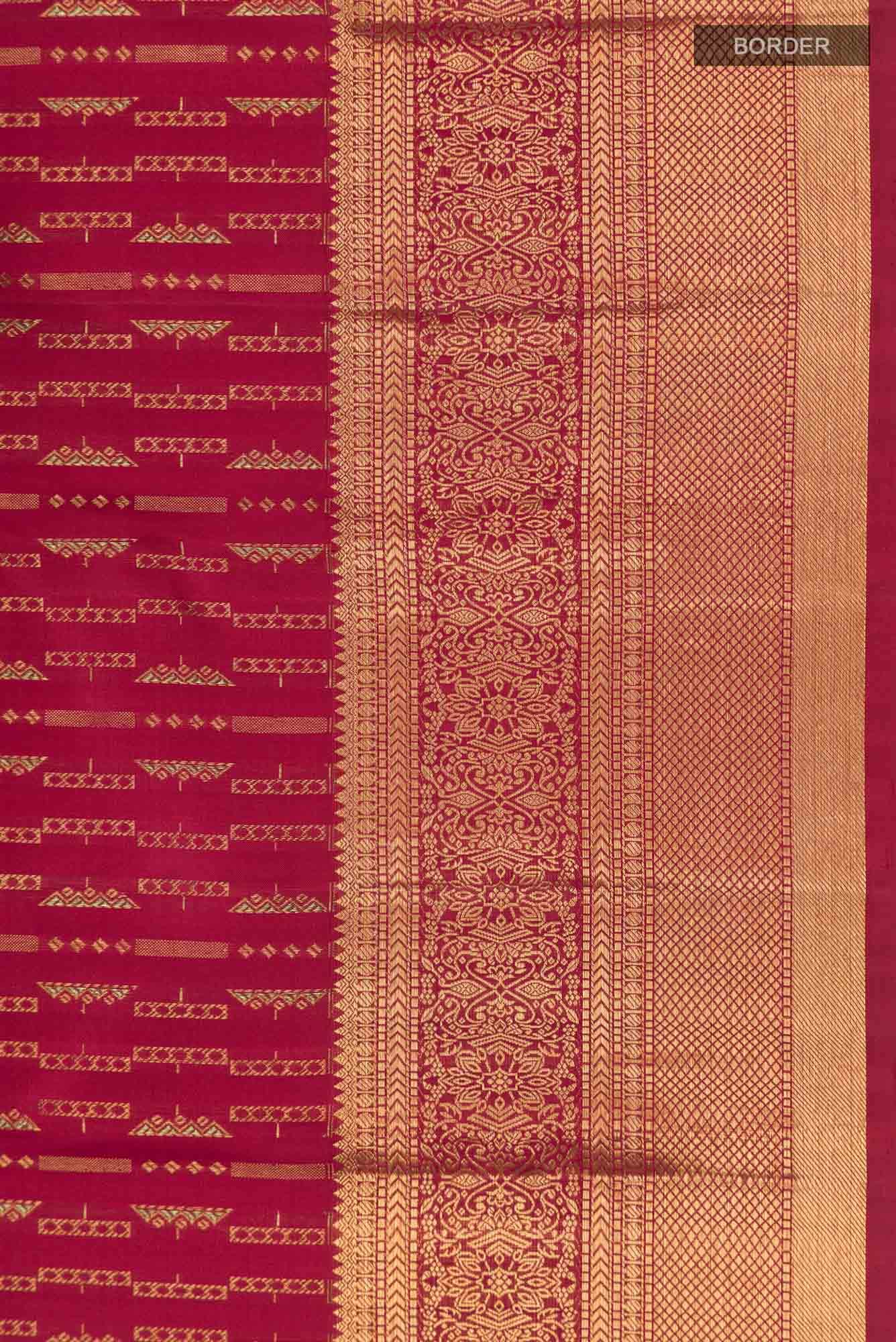 Maroon Kanchipuram Silk Saree - Image 6