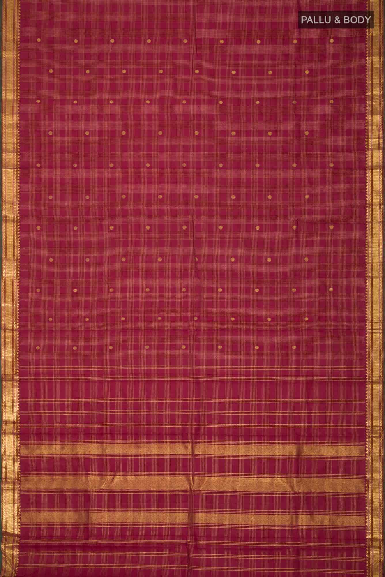Maroon Kanchipuram Silk Saree - Image 4