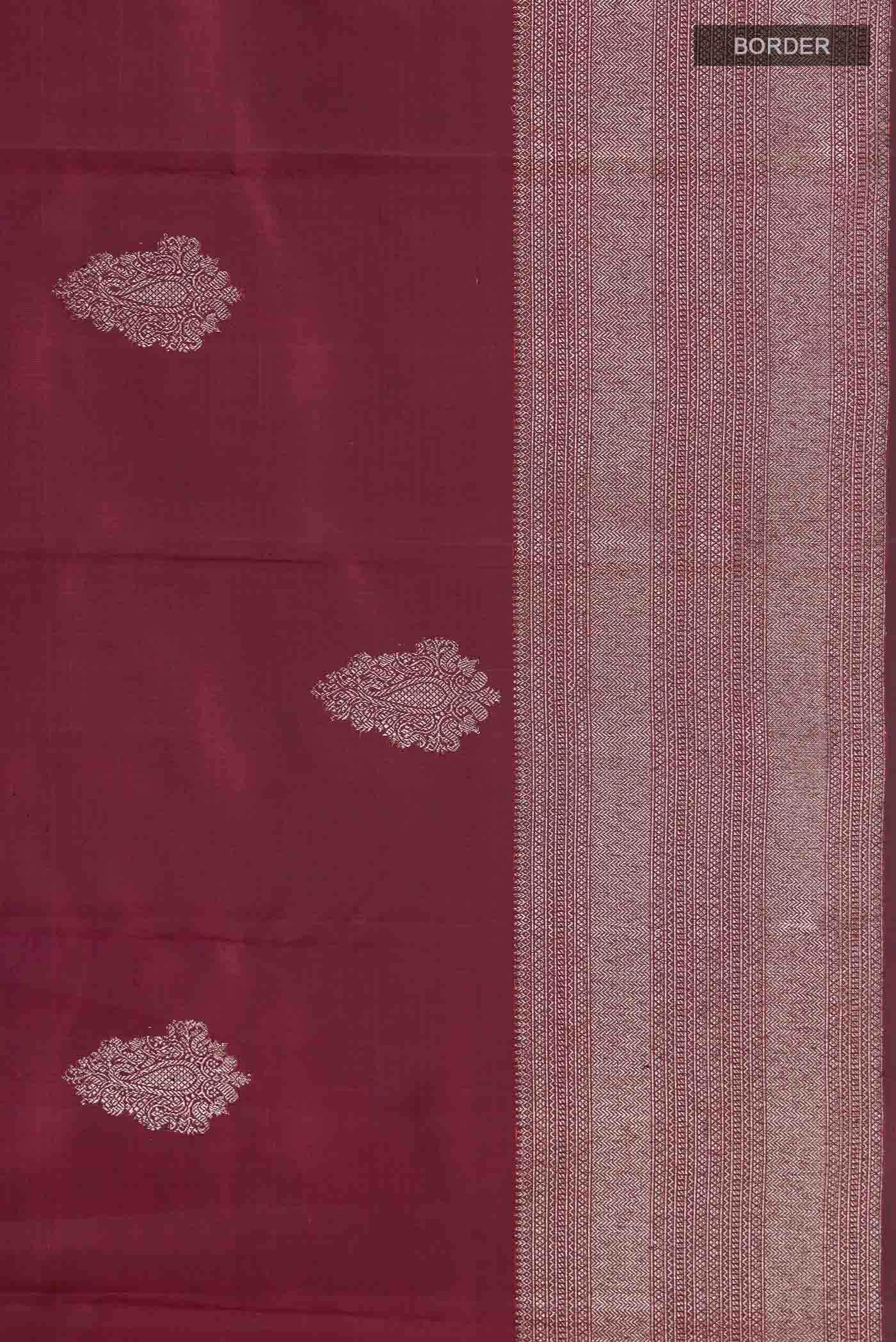 Maroon Kanchipuram Silk Saree - Image 6