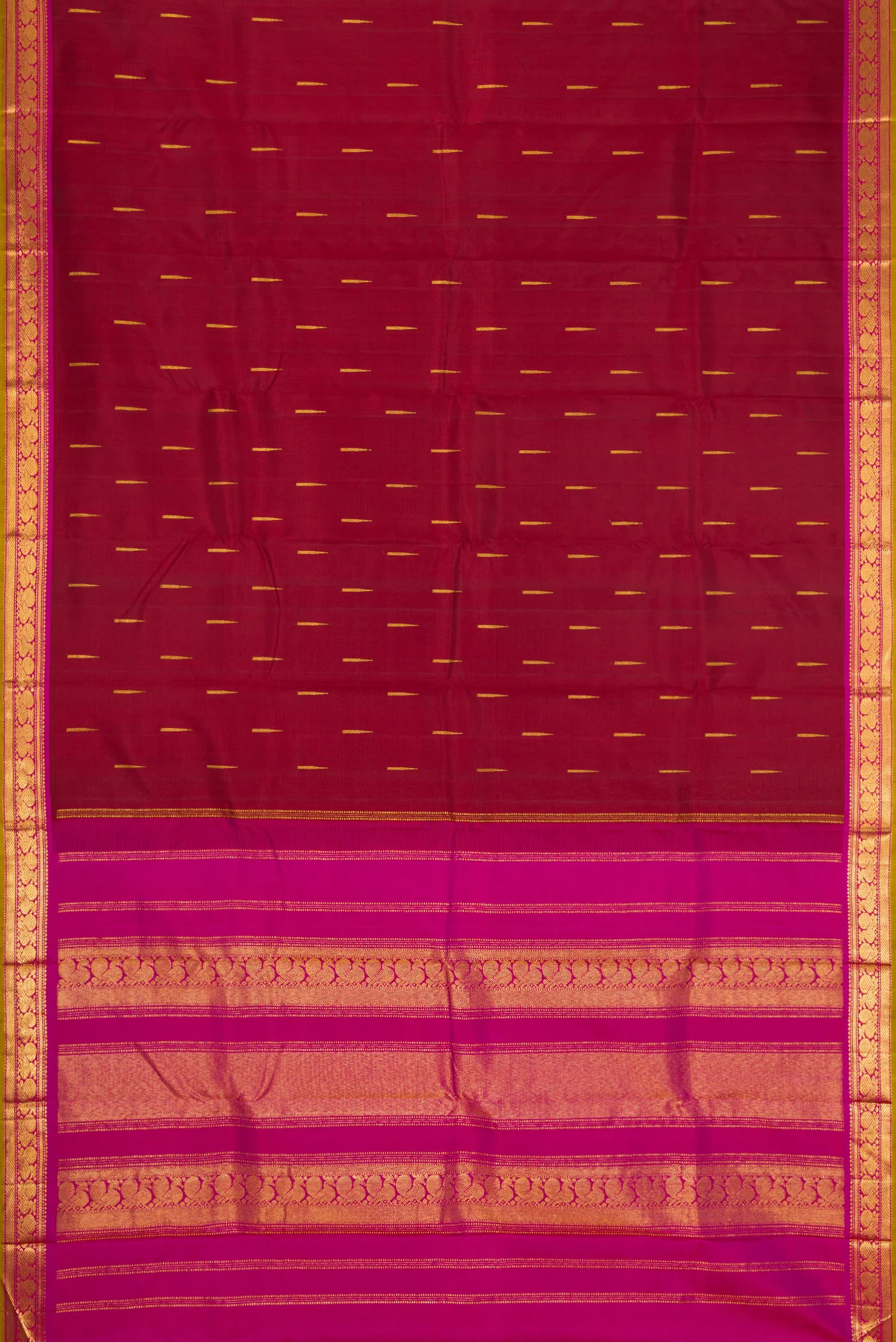 Maroon Kanchipuram Silk Saree - Image 6