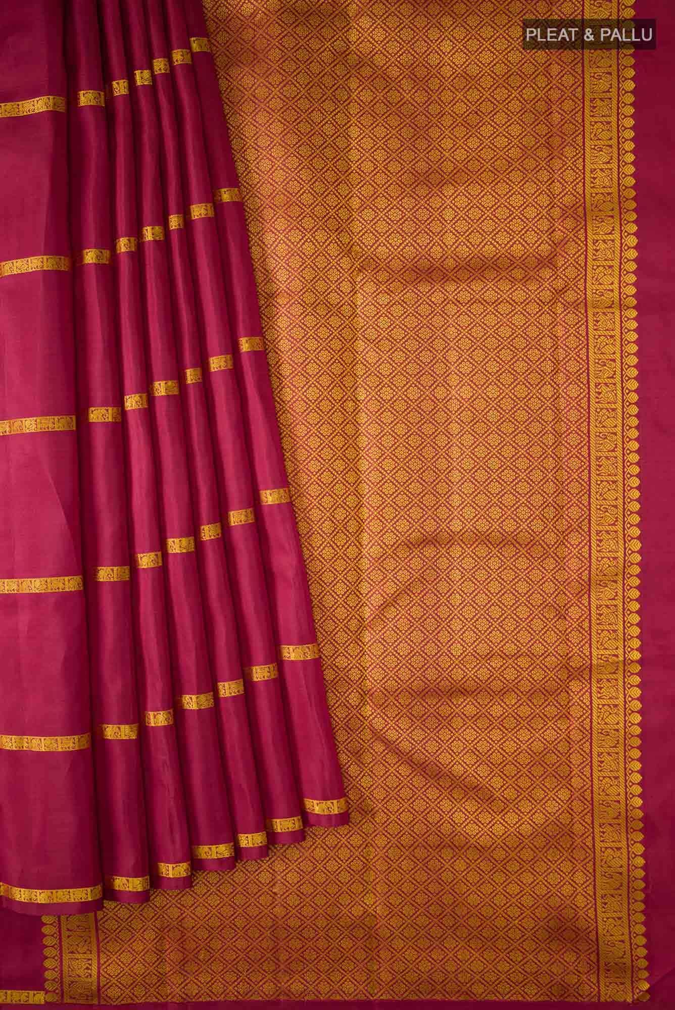Maroon Kanchipuram Silk Saree - Image 2