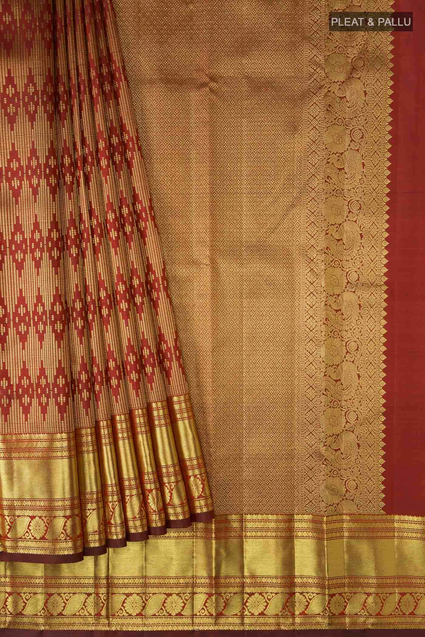 Maroon Kanchipuram Silk Saree - Image 2
