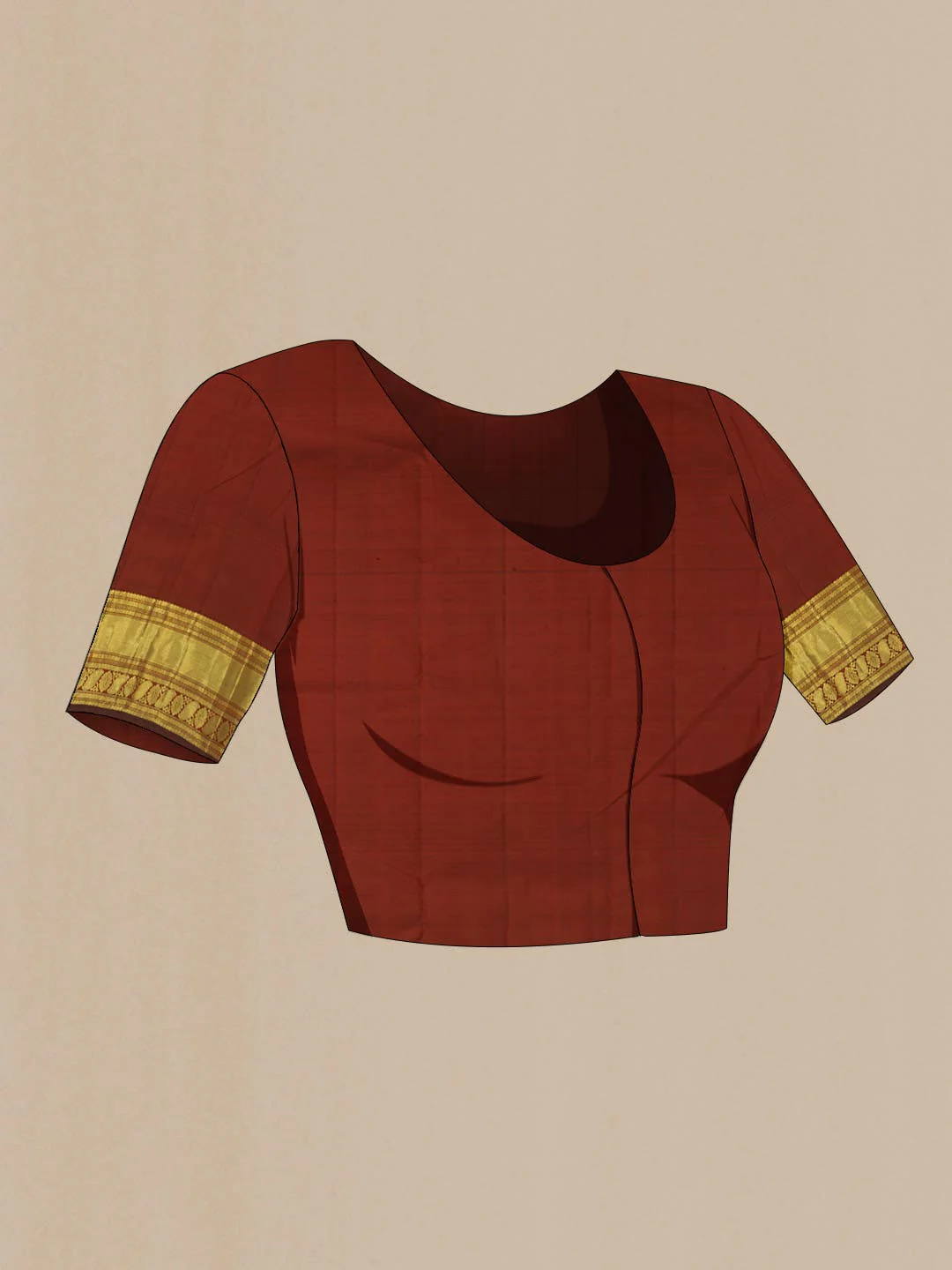 Maroon Kanchipuram Silk Saree - Image 6