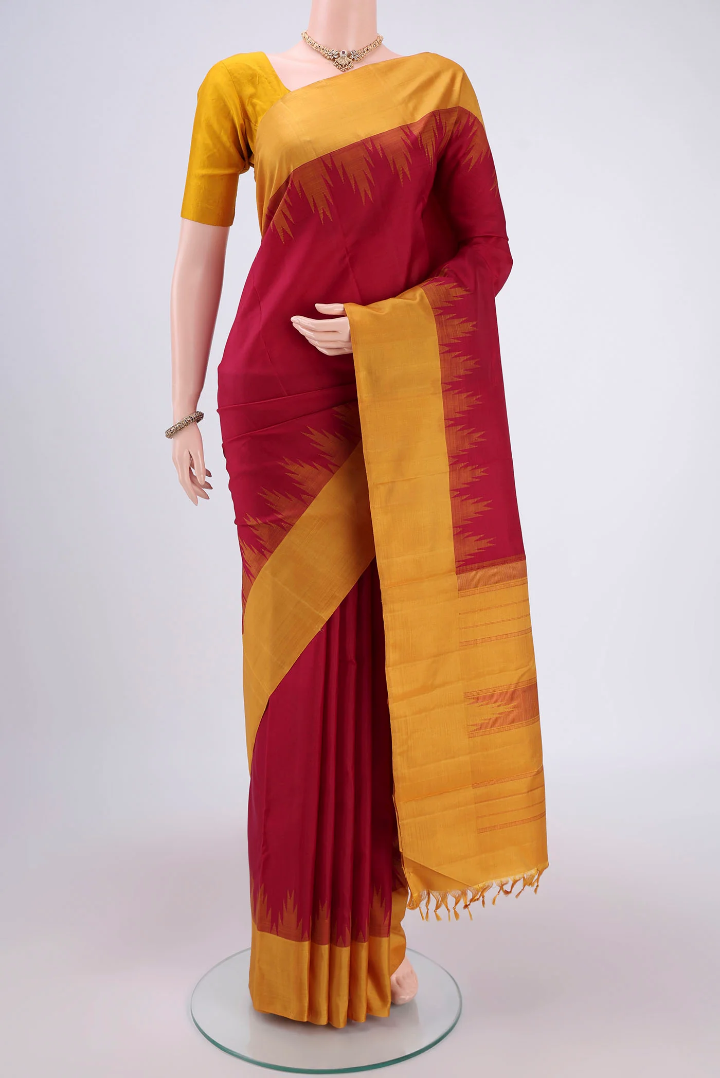 Maroon Kanjivaram Saree