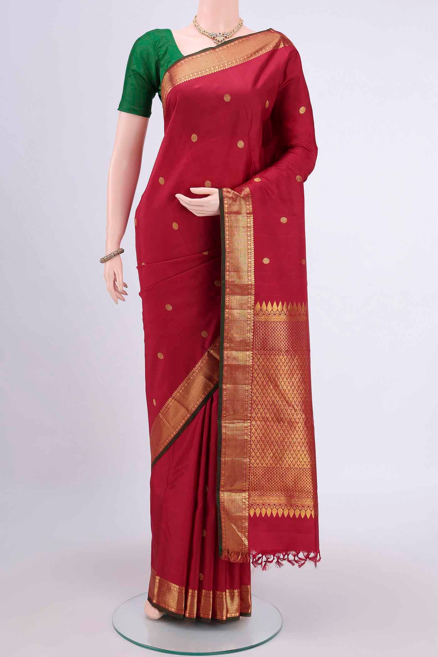 Maroon Kanjivaram Saree
