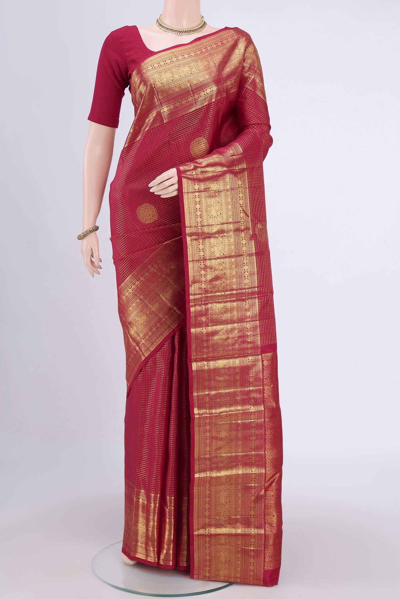 Maroon Kanjivaram Silk Saree