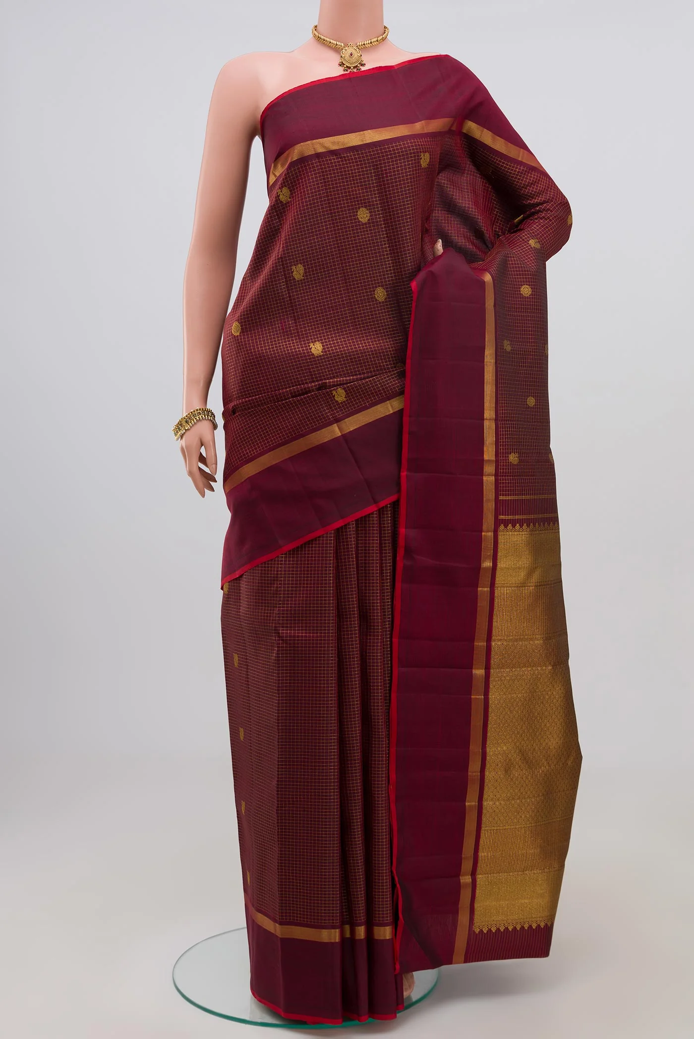 Maroon Kanjivaram Saree