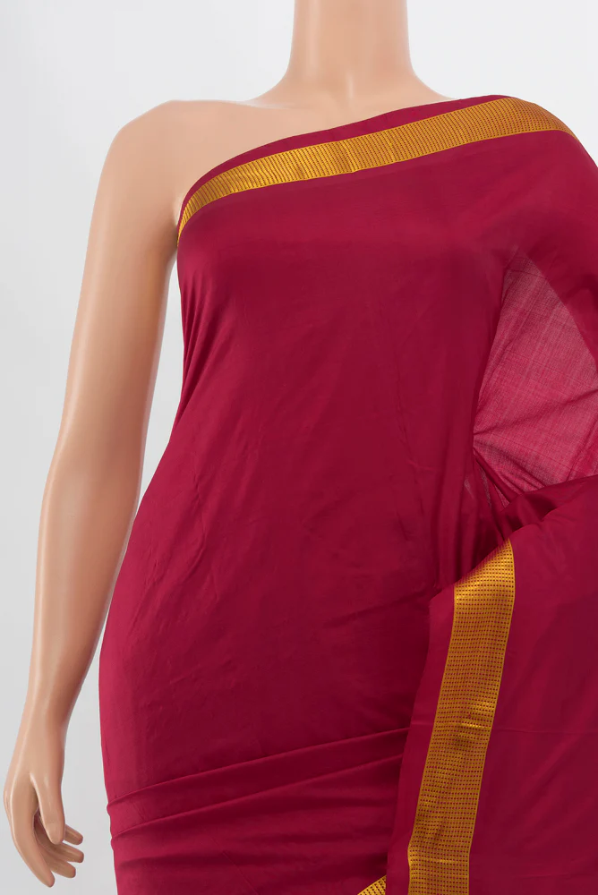Maroon Kanjivaram Silk Saree - Image 2