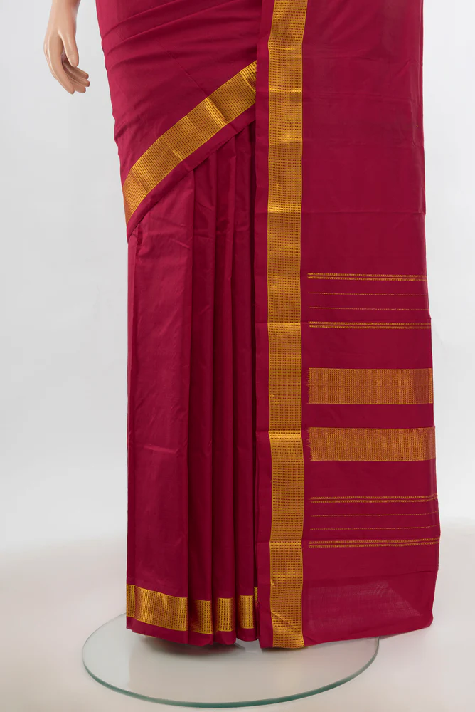 Maroon Kanjivaram Silk Saree - Image 3