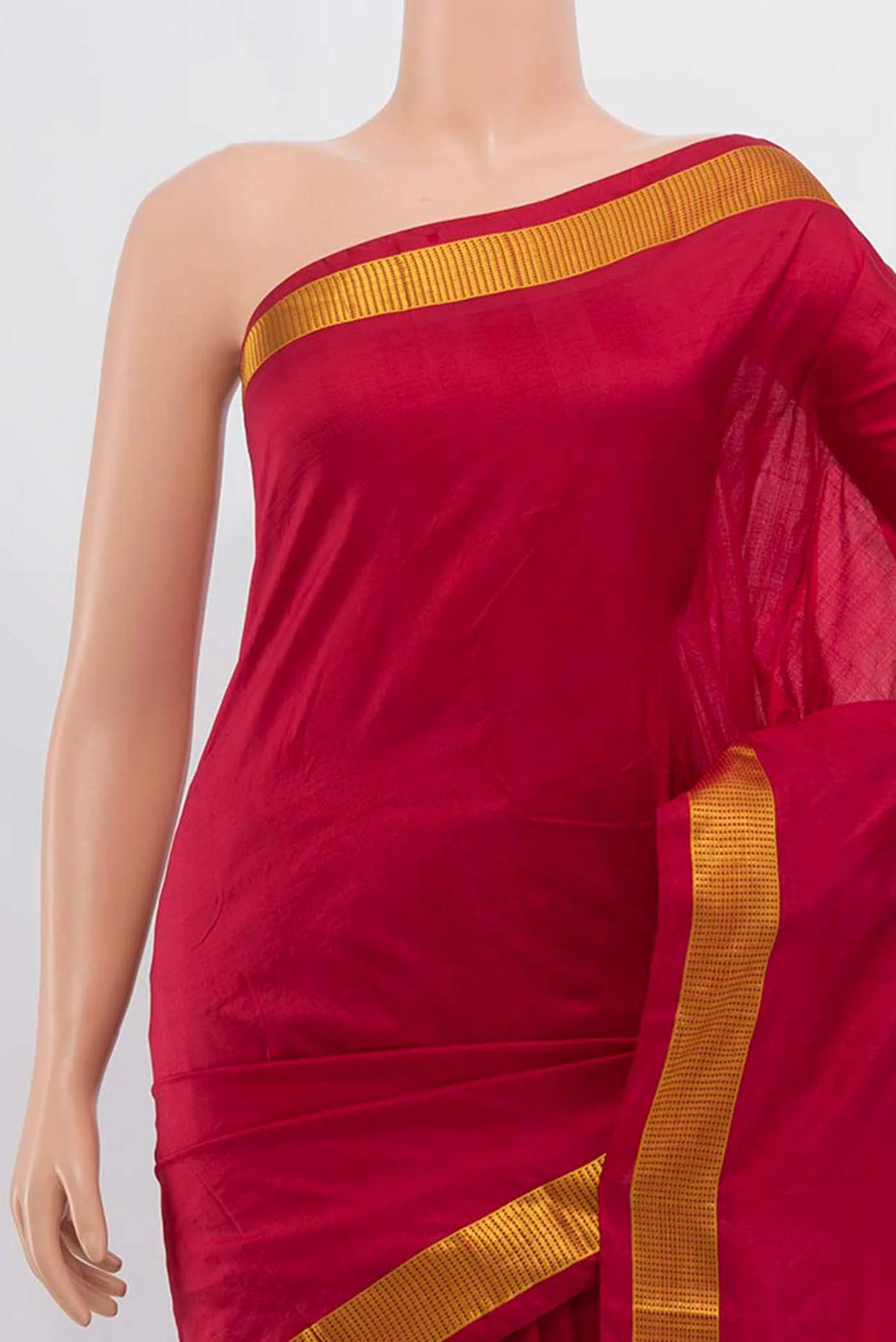 Maroon Kanjivaram Silk Saree - Image 2