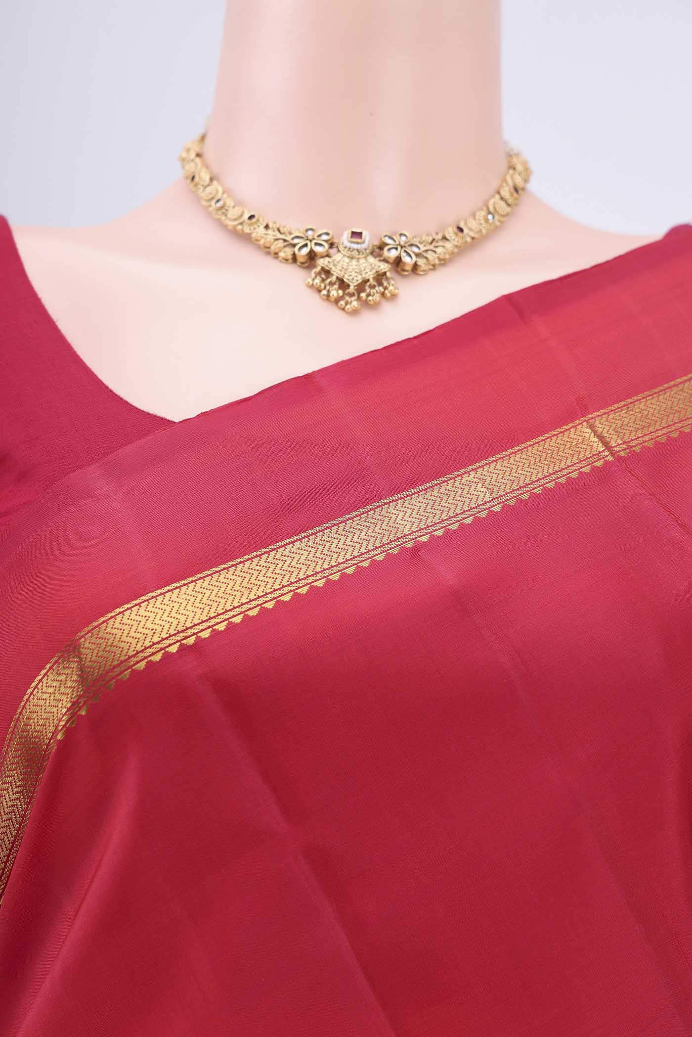 Maroon Kanjivaram Silk Saree - Image 2