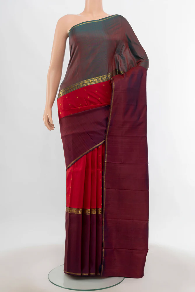 Pure Silk Pure Zari Red Kanjivaram Saree