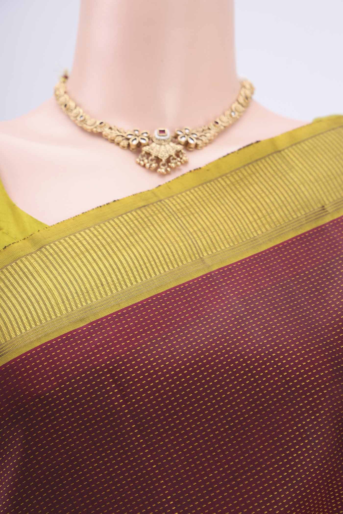 Maroon Kanjivaram Silk Saree - Image 2