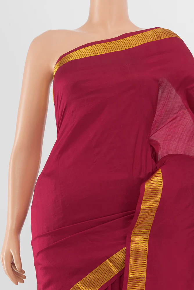 Maroon Kanjivaram Silk Saree - Image 2
