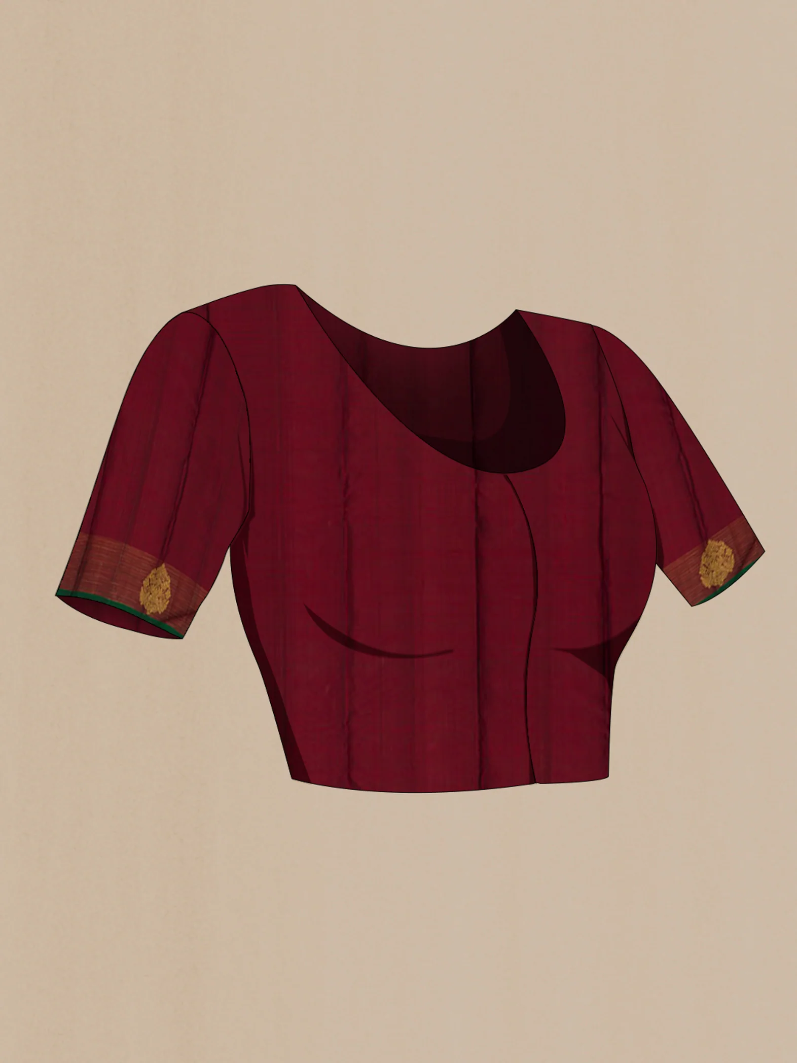 Maroon Kanjivaram Silk Saree - Image 4