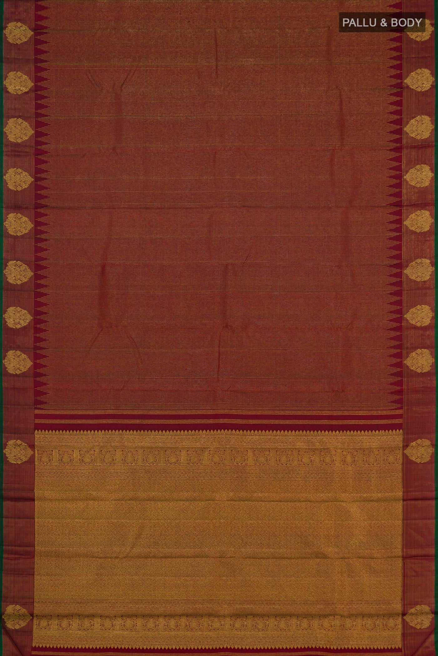 Maroon Kanjivaram Silk Saree - Image 5