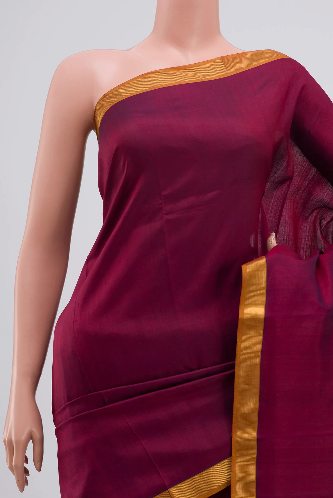 Maroon Kanjivaram Silk Saree - Image 2