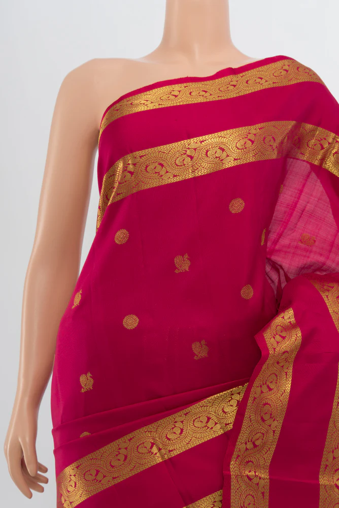 Maroon Kanjivaram Silk Saree - Image 2