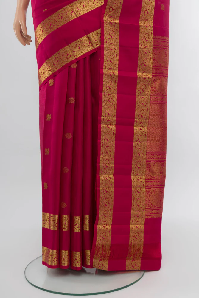Maroon Kanjivaram Silk Saree - Image 3