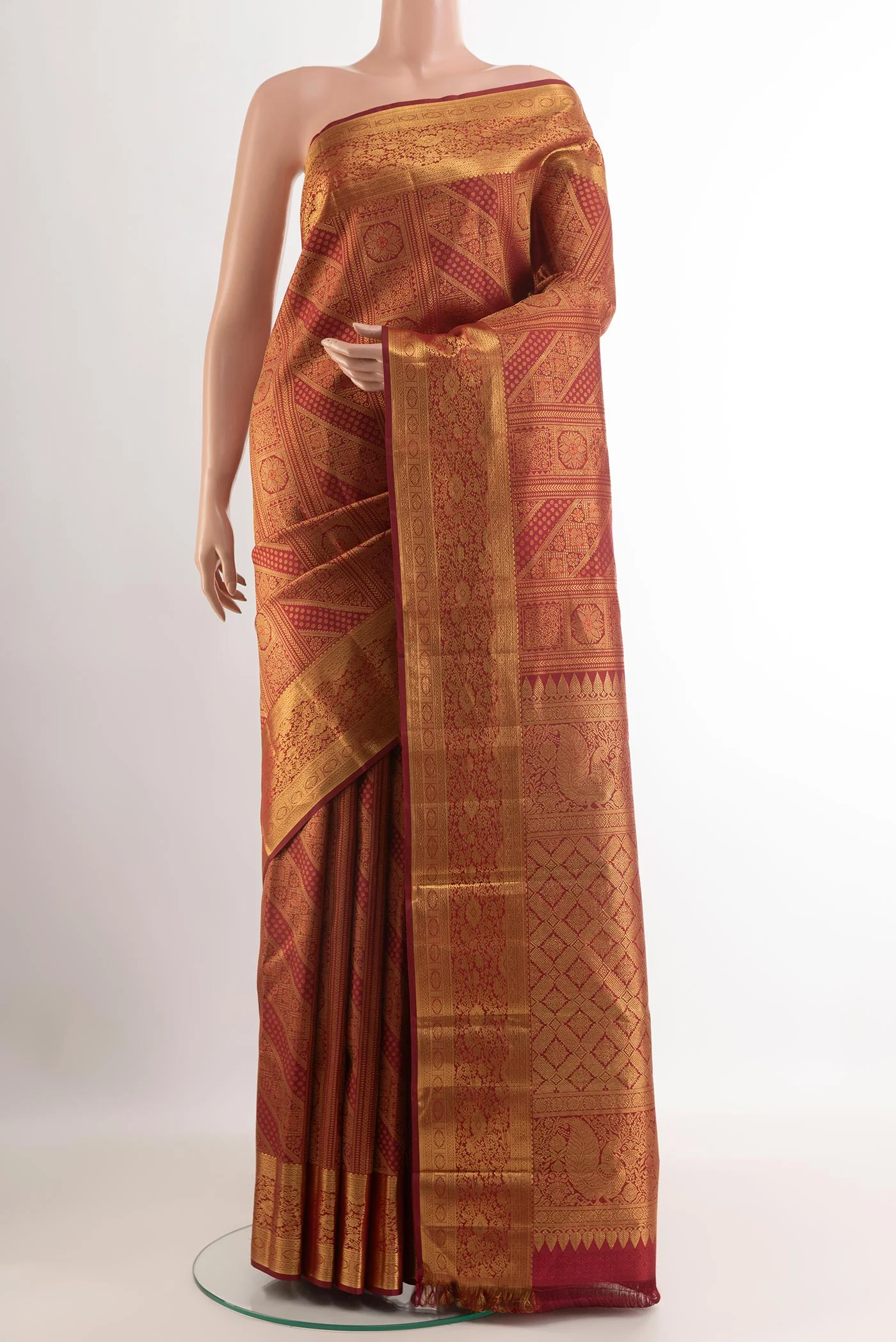 Maroon Kanjivaram Silk Saree