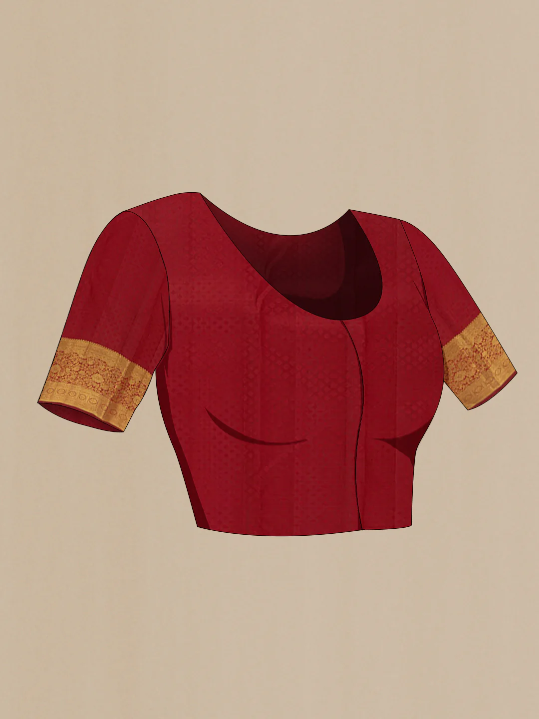 Maroon Kanjivaram Silk Saree - Image 2