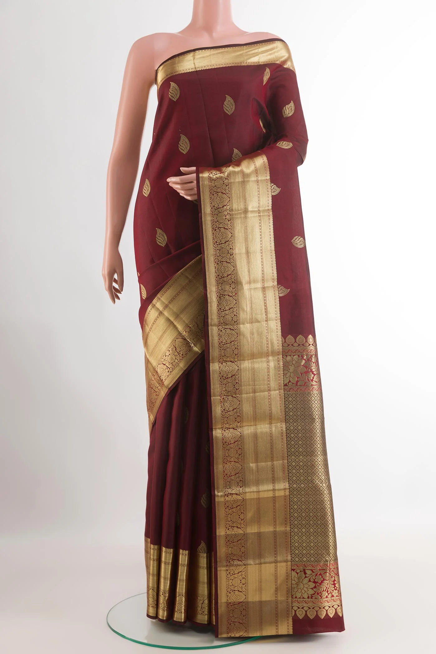 Coffee Brown Kanjivaram Silk Saree