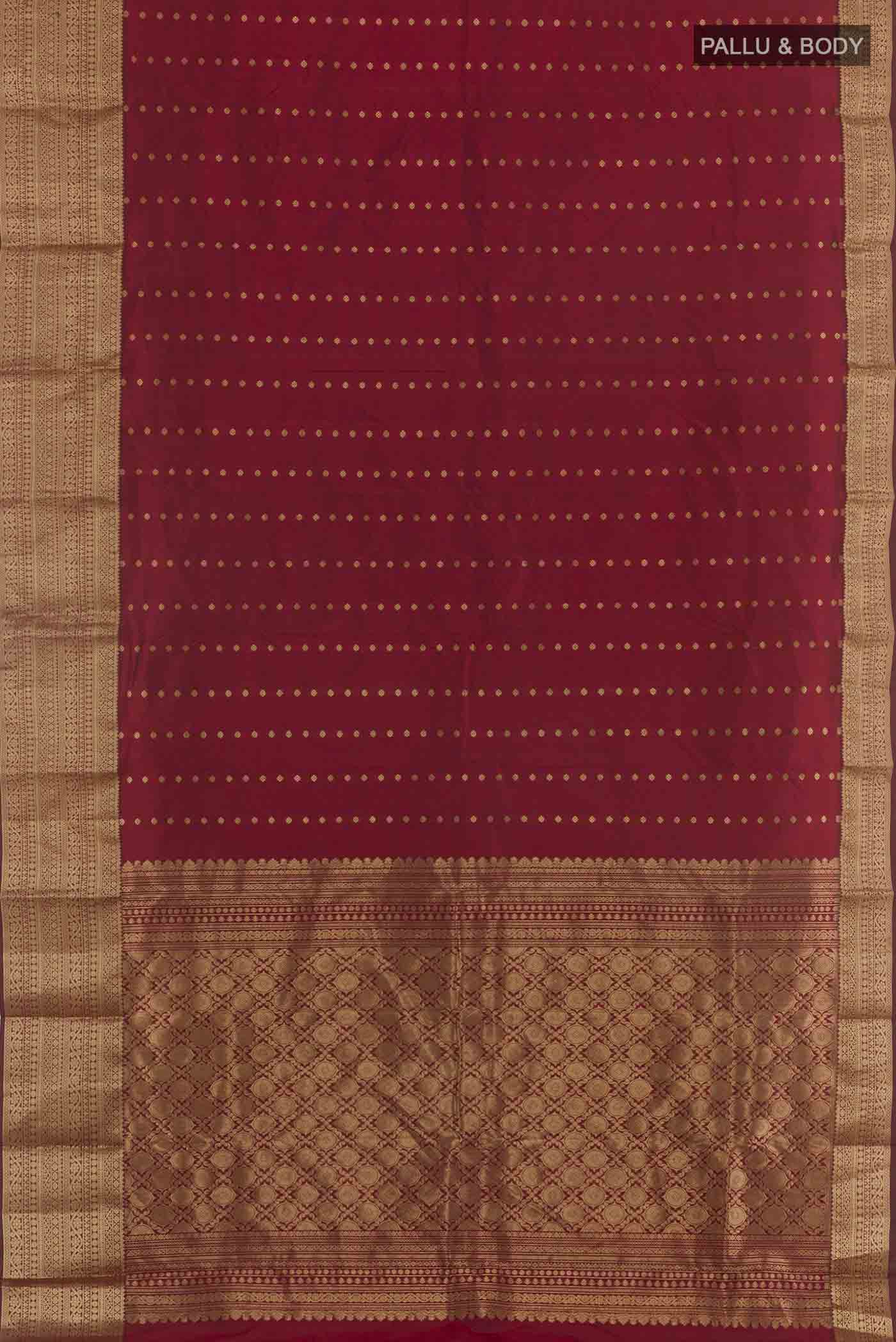 Maroon Soft Silk Saree - Image 3