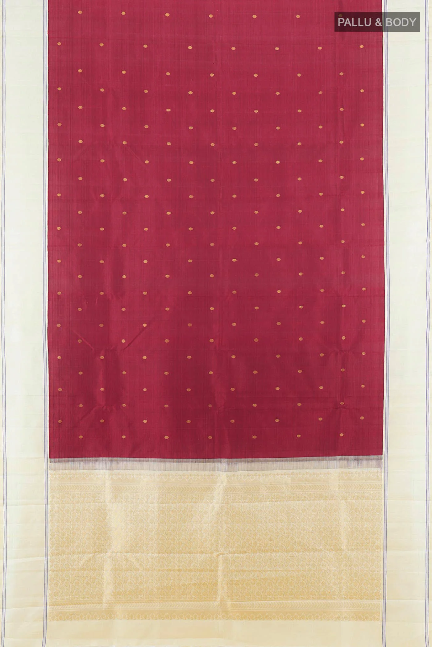 Deep Red Kanjivaram Silk Saree - Image 5
