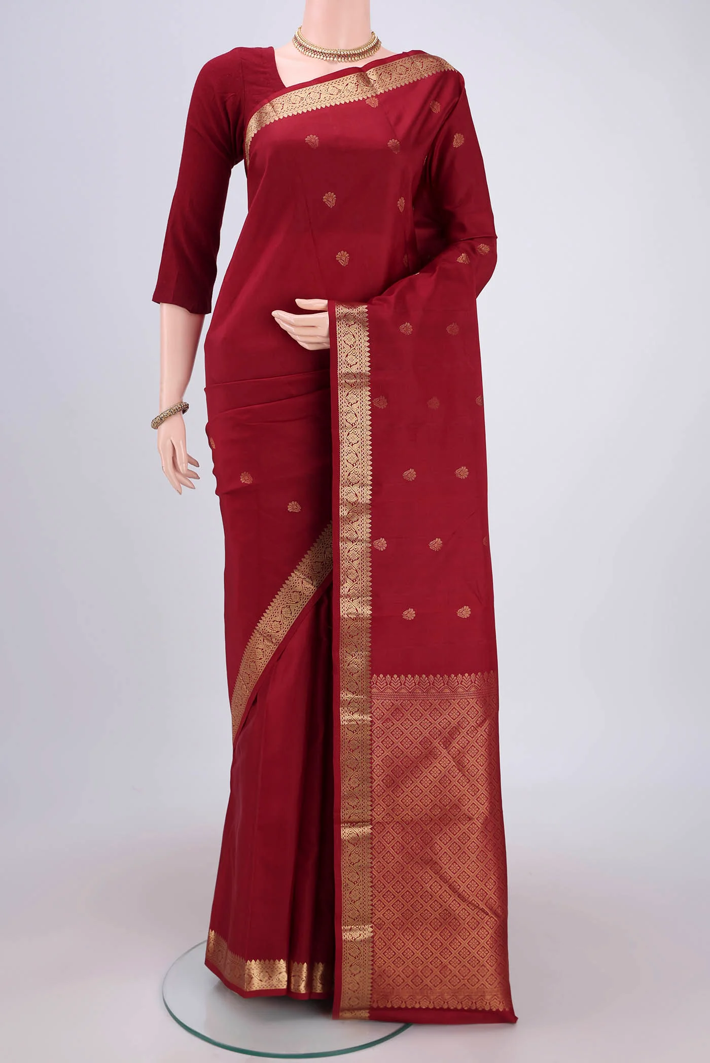 Maroon Kanjivaram Silk Saree