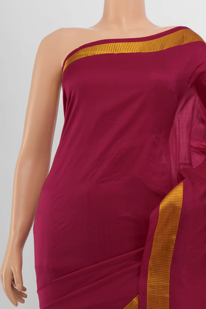Maroon Kanjivaram Silk Saree - Image 2