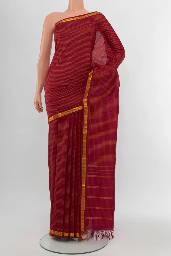 Maroon Kanjivaram Silk Saree