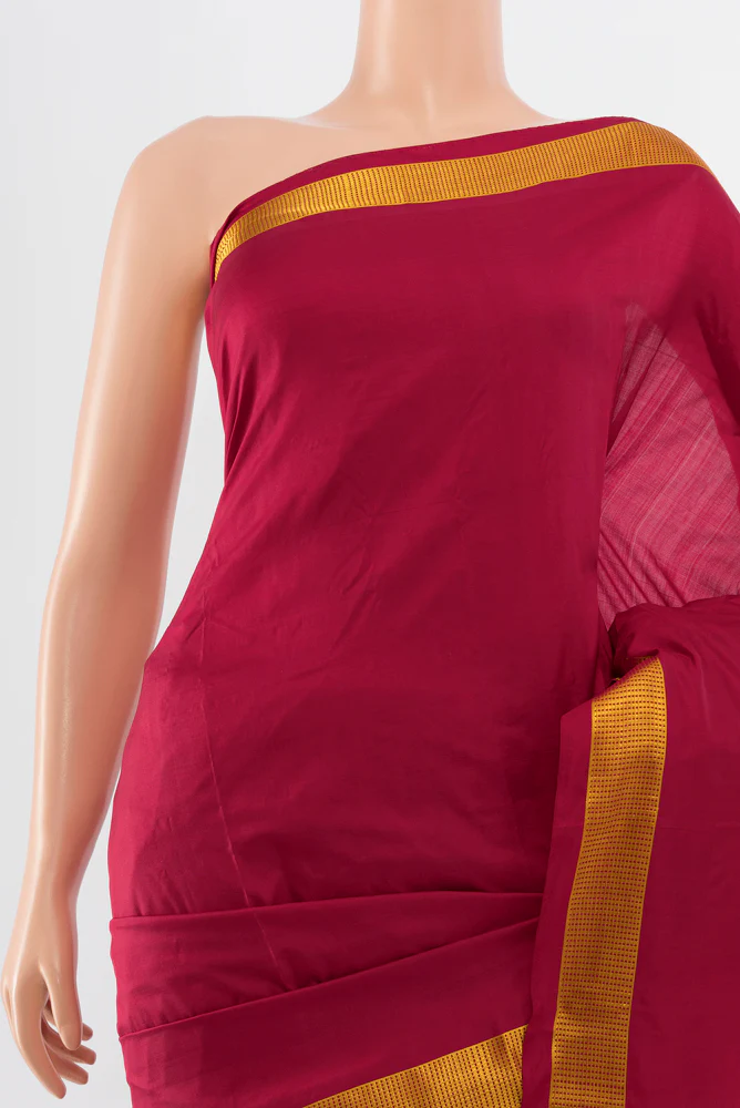 Maroon Kanjivaram Silk Saree - Image 2