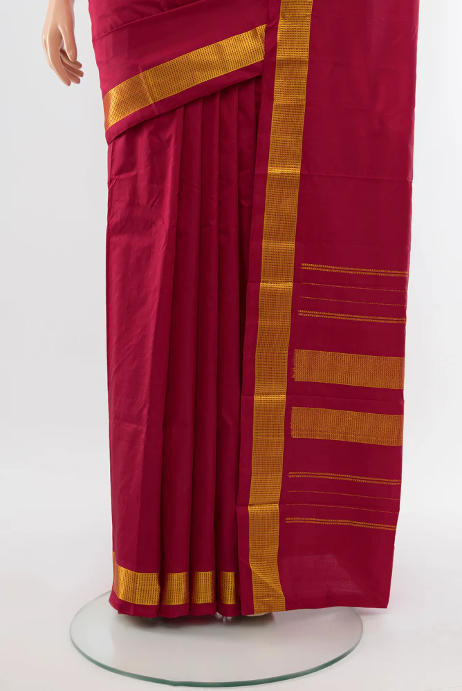 Maroon Kanjivaram Silk Saree - Image 3