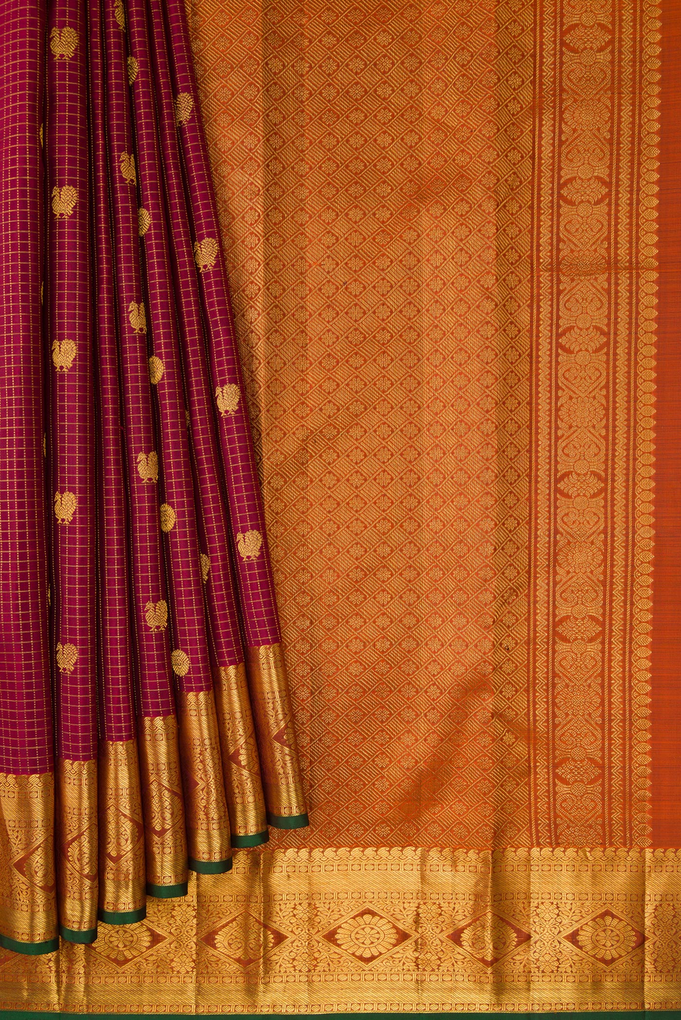 Maroon Kanjivaram Silk Saree - Image 4