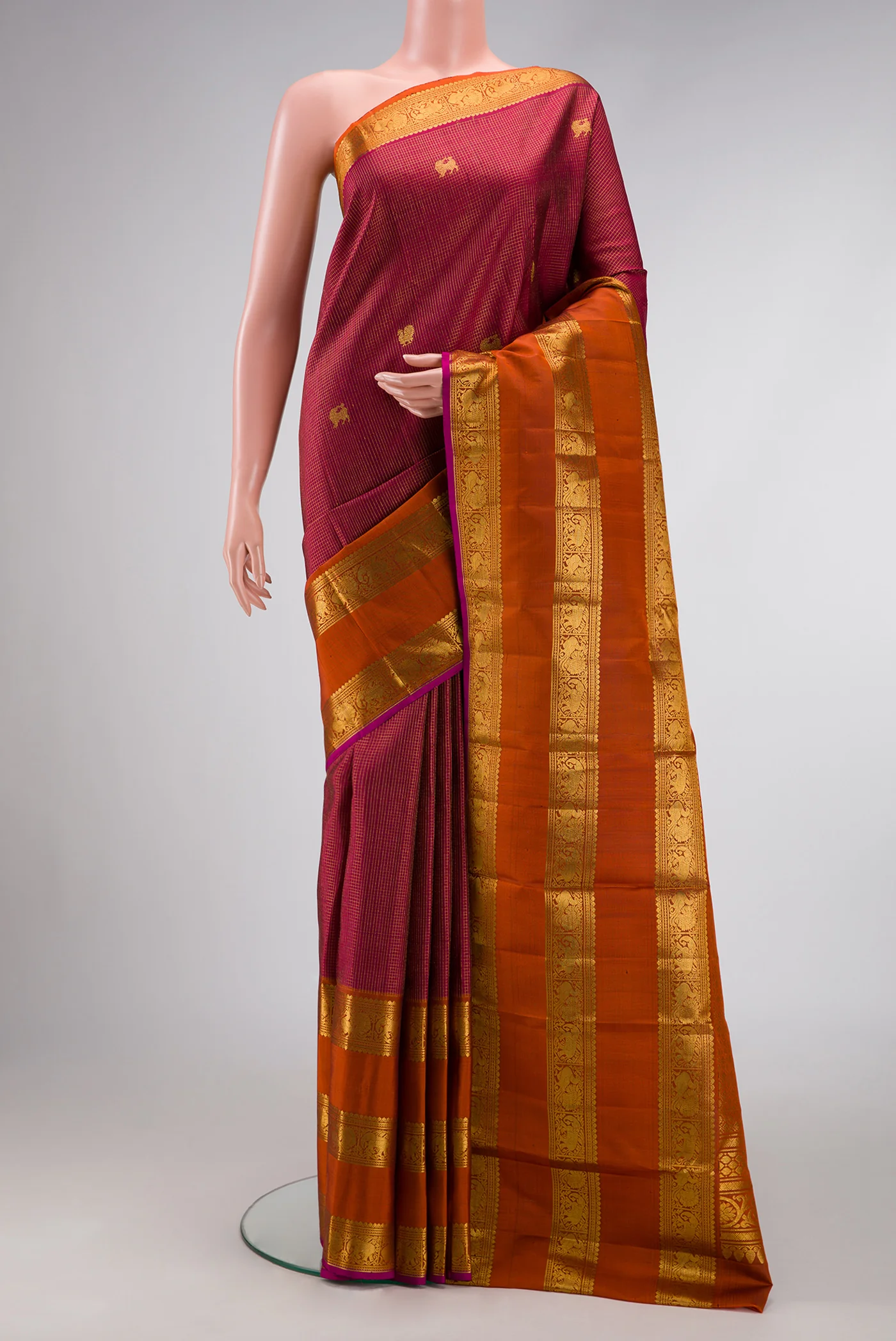 Maroon Kanjivaram Silk Saree
