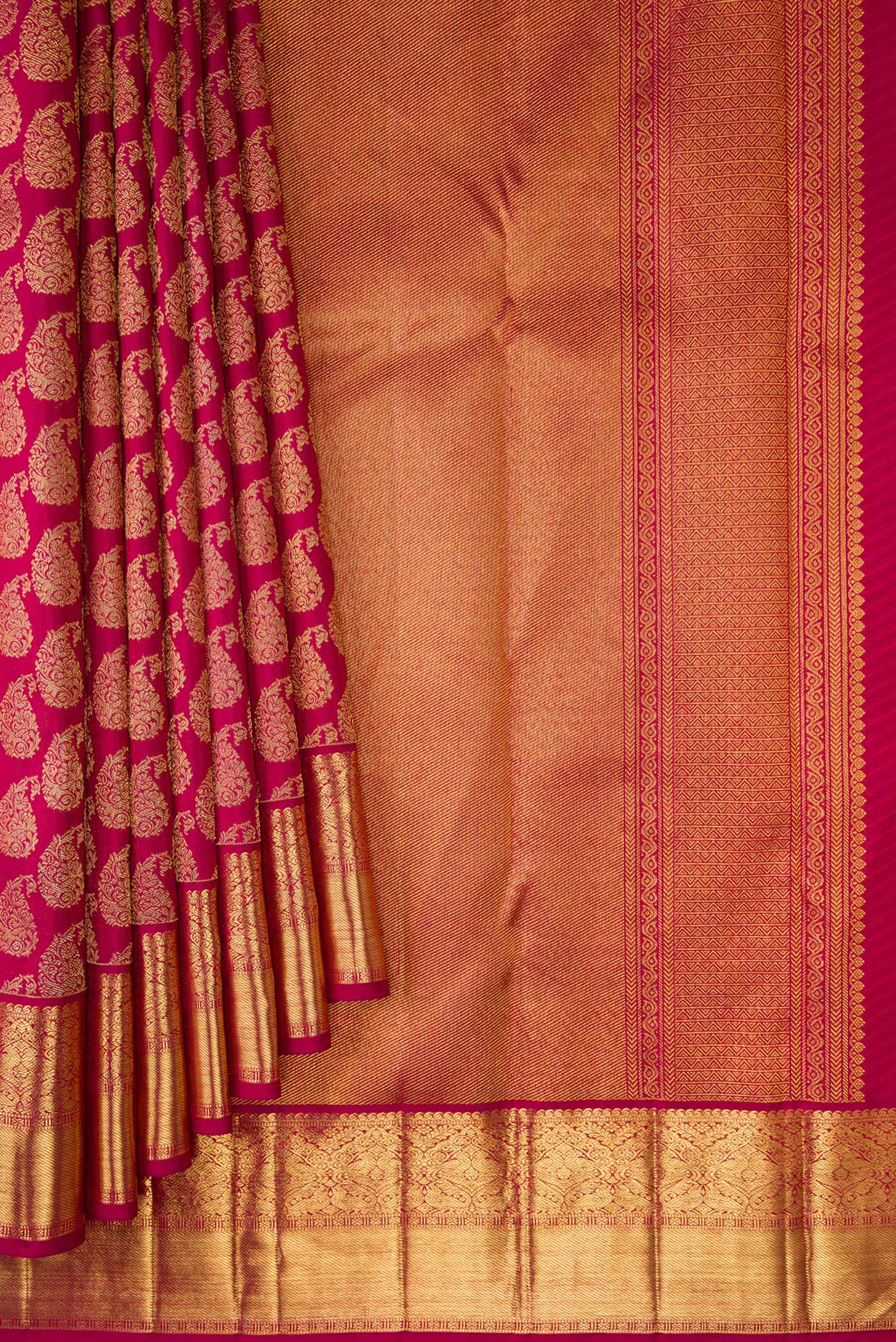 Maroon Kanjivaram Silk Saree - Image 4