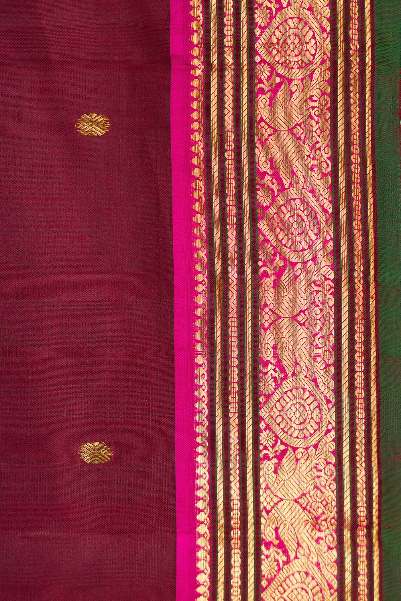 Maroon Kanjivaram Silk Saree - Image 3